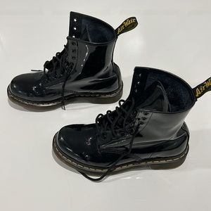Dr Martens Black Patent Lace Up Boots, US 10